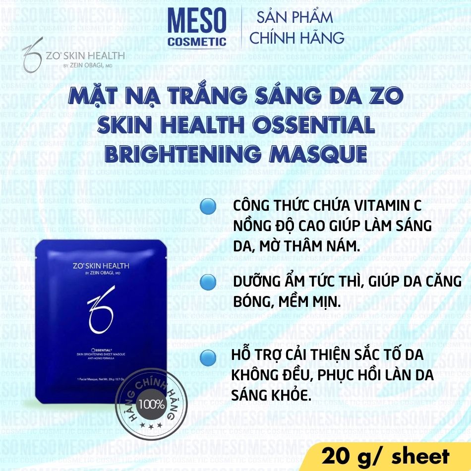 Mặt nạ trắng sáng da Zo Skin Health Ossential Brightening Masque